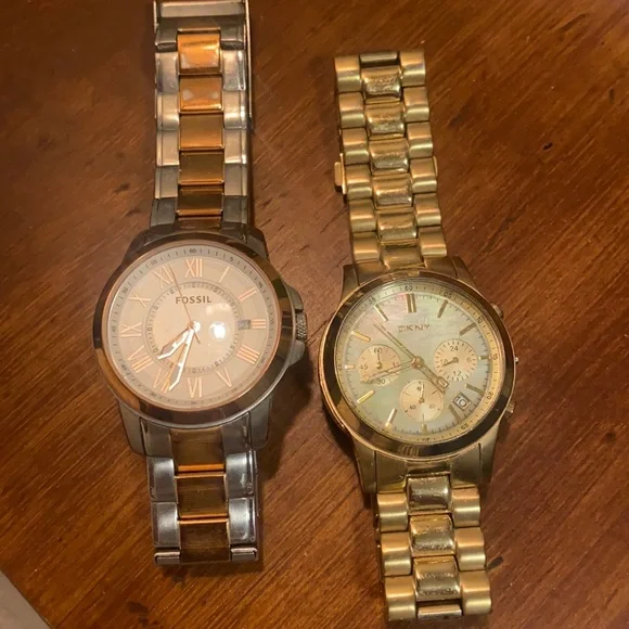 Bundle of two FOSSIL watches Fossil BQ2643SET Golden Black Chronograph Stainless Steel  main image 2